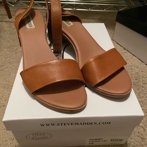 Steve Madden Kemmy Brown Ankle Strap Heel Sandals Womens Size 10